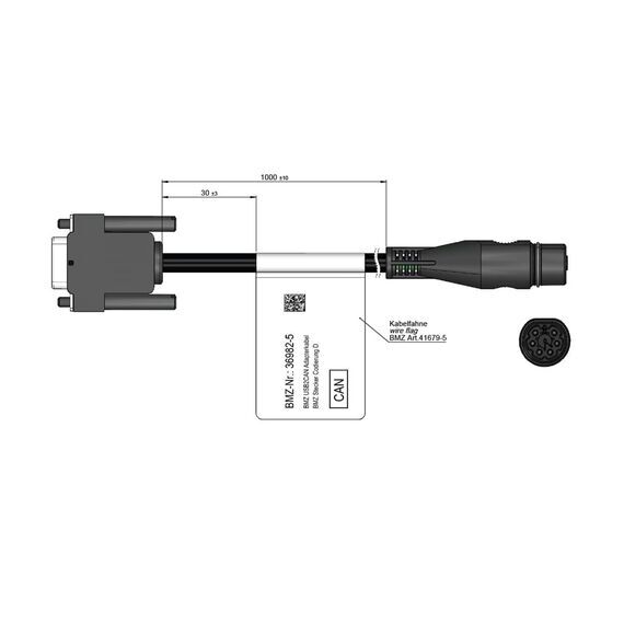 BMZ Adaptercable USB2CAN Hirschmann 48V  